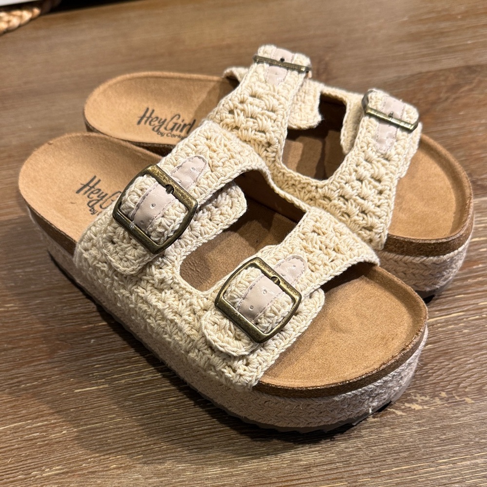 Cream Crochet Sandals